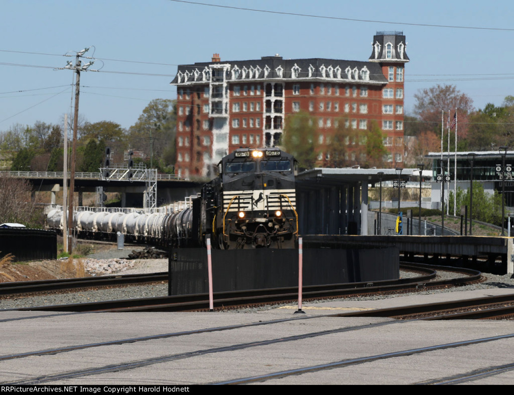 NS 9678 leads train 350-04 past Union Station